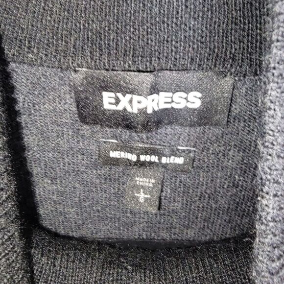 Express Men's Charcoal Gray Merino Wool Blend pullover sweater size Large - Picture 4 of 4